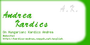 andrea kardics business card